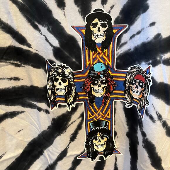 Guns N' Roses Appetite for Destruction Graphic Tie Dye Tee Gray White XL - Picture 4 of 6